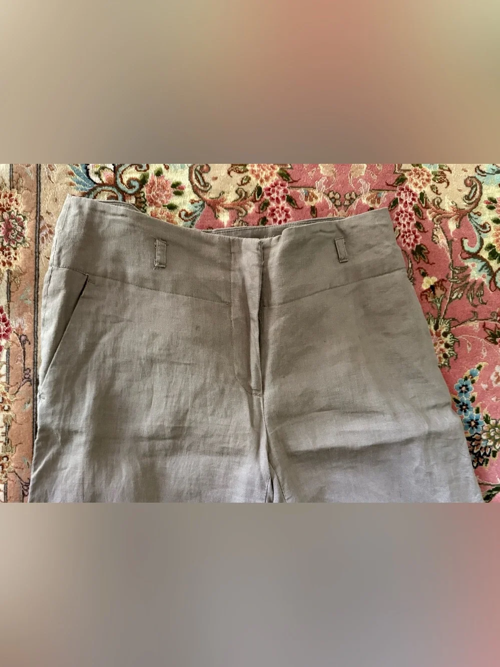 Woman H&M washed linen pants,size 10, taupe color